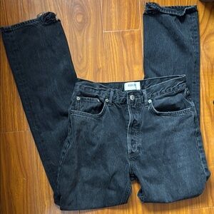 AGOLDE Mid Rise Straight Jeans in Black Conduct